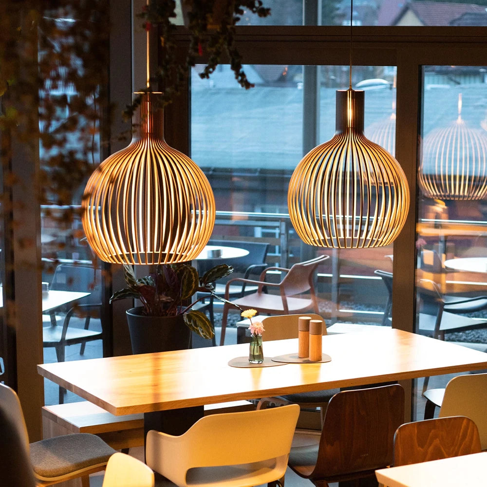 Wood and glass pendant light sale