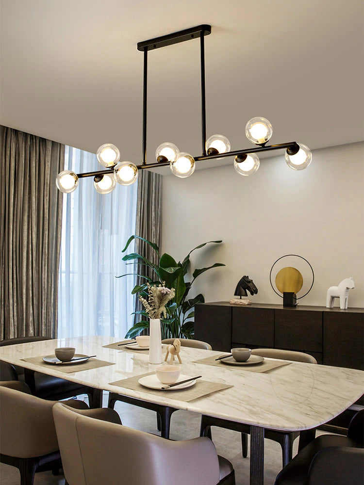 Amara Black Modern Multi-Bulb Chandelier for Dining Room