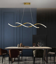 Load image into Gallery viewer, Elegant curved modern gold chandelier
