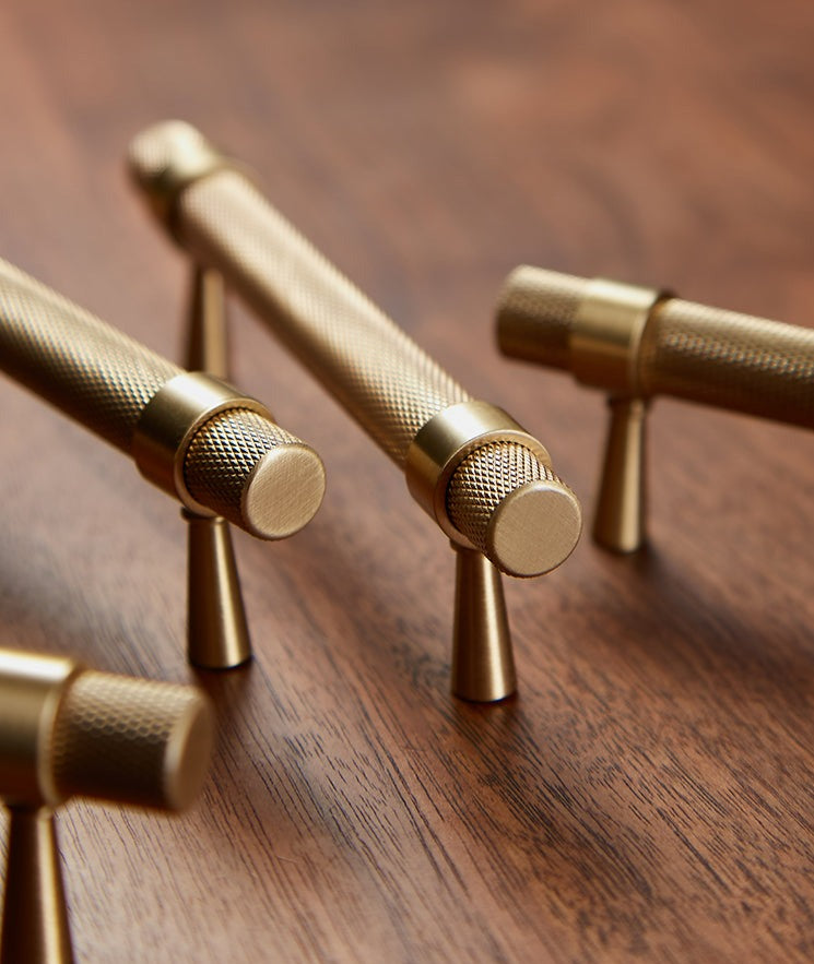 Textured Hardware Modern Brass Cabinet