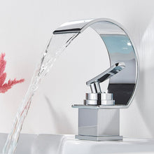 Load image into Gallery viewer, Modern chrome curved bathroom basin faucet
