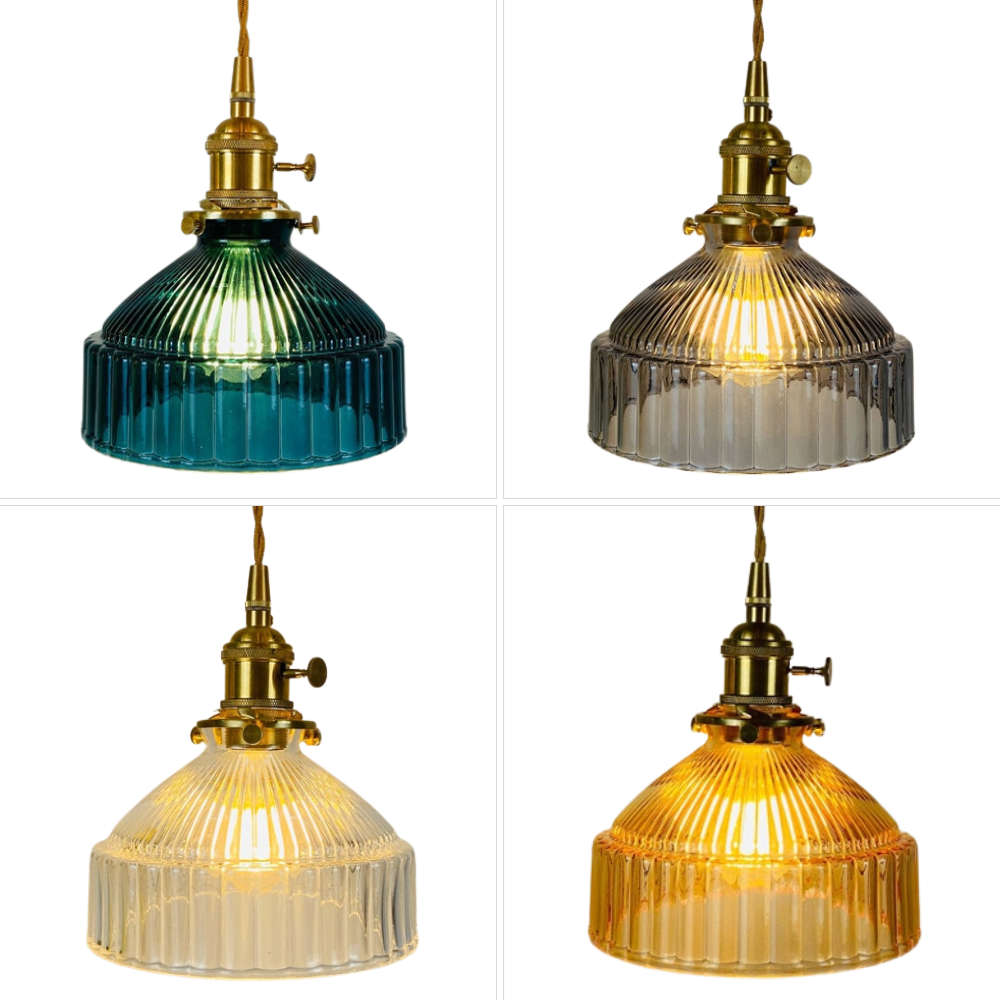 vintage textured glass colorful pendant lights