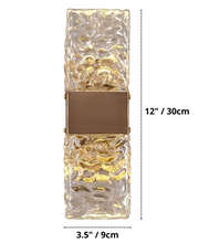 Load image into Gallery viewer, Vena modern glass crystal wall sconce dimensions
