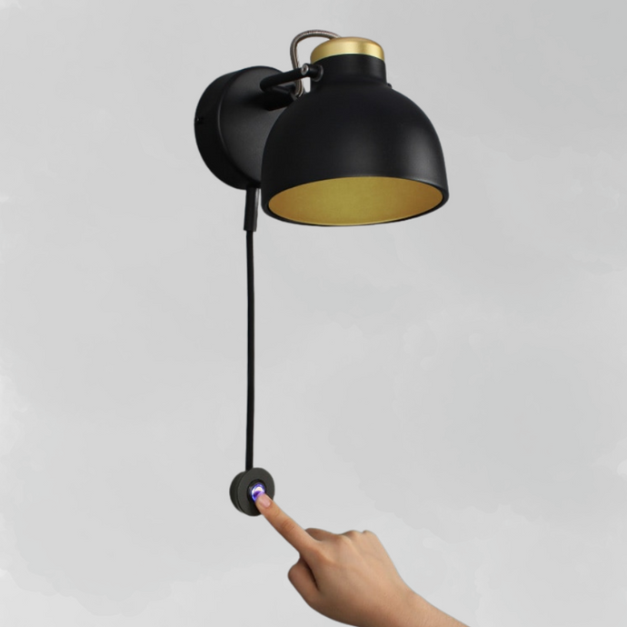 modern matte black nordic rotatable wall lamp