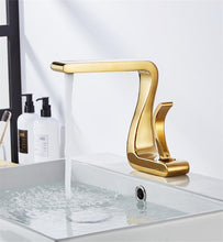Load image into Gallery viewer, modern polished gold plated bathroom and powder room faucet
