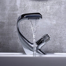 Load image into Gallery viewer, Modern curved chrome bathroom faucet
