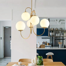 Load image into Gallery viewer, Modern frosted glass globe chandelier for kitchen

