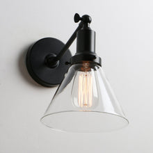 Load image into Gallery viewer, black finish retro-chic wall light fixture
