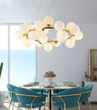 Load image into Gallery viewer, Polished Gold Glass Lamp Shade Chandelier
