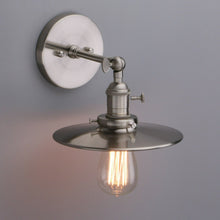 Load image into Gallery viewer, rustic farmhouse wall lights in brushed nickel
