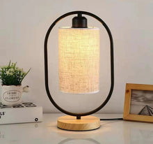 Load image into Gallery viewer, Nordic Wood Base Modern Table Lamp
