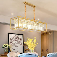 Load image into Gallery viewer, Modern Glass Crystal Chandelier in gold
