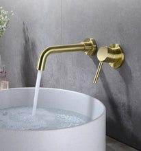 Load image into Gallery viewer, Polished Gold wall mounted faucet
