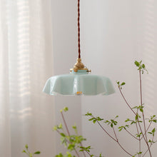 Load image into Gallery viewer, sky blue glass flower pendant light
