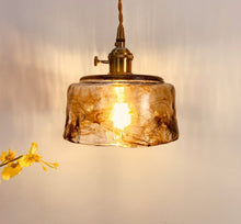 Load image into Gallery viewer, Amber glass handcrafted modern pendant lights
