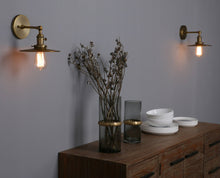 Load image into Gallery viewer, vintage brass olson wall sconce
