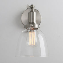 Load image into Gallery viewer, brushed nickel finish retro style hallway wall sconce
