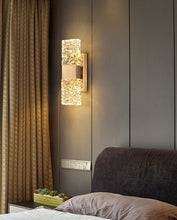 Load image into Gallery viewer, textured glass bedside wall sconce
