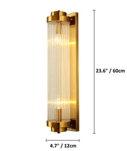 Load image into Gallery viewer, Modern Glass Column Wall Sconce Dimensions
