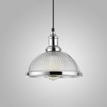 Load image into Gallery viewer, chrome finish farmhouse glass pendant light
