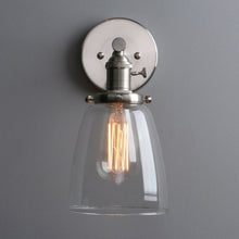 Load image into Gallery viewer, brushed nickel farmhouse wall sconce
