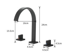 Load image into Gallery viewer, modern gooseneck bathroom faucet dimensions
