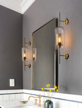 Load image into Gallery viewer, Thatcher - Modern Honeycomb Brass &amp; Glass Wall Sconce
