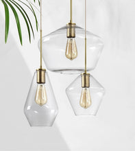 Load image into Gallery viewer, Vintage Brass Modern Glass Pendant Light
