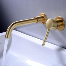 Load image into Gallery viewer, Polished Gold Wall Mounted Bathroom Faucet
