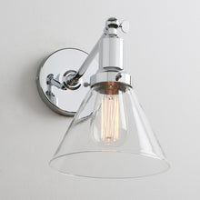 Load image into Gallery viewer, chrome retro modern wall sconce
