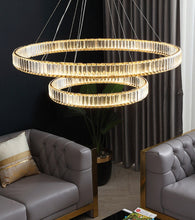 Load image into Gallery viewer, Harper - Modern Glass Crystal Ring Chandelier
