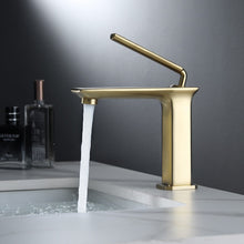 Load image into Gallery viewer, master bathroom polished gold contemporary bathroom faucet

