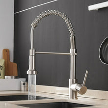 Load image into Gallery viewer, brushed nickel sprayer head modern kitchen faucet
