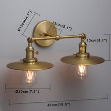 Load image into Gallery viewer, Olson two-bulb wall sconce dimensions
