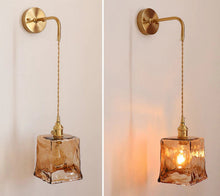 Load image into Gallery viewer, hanging vintage glass wall lamps
