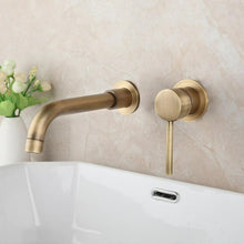 Load image into Gallery viewer, Antique Bronze Wall Mounted Bathroom Faucet
