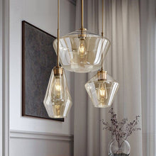 Load image into Gallery viewer, amber glass modern pendant lights

