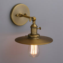 Load image into Gallery viewer, brass dial switch mid-century modern wall sconce
