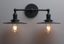 Load image into Gallery viewer, matte black two-bulb wall lamps
