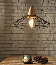 Load image into Gallery viewer, Classic Wood Wrought Iron Vintage Pendant Light
