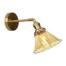 Load image into Gallery viewer, angle adjustable retro vintage amber glass wall sconce
