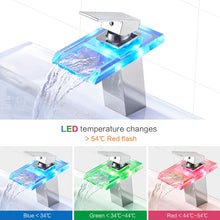Load image into Gallery viewer, Modern LED Temperature Color Changing Faucet
