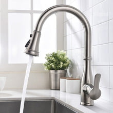 Load image into Gallery viewer, touch sensor on and off brushed nickel kitchen sink faucet
