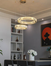 Load image into Gallery viewer, two ring modern dining room chandelier light fixture
