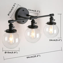 Load image into Gallery viewer, radley three bulb wall sconce dimensions
