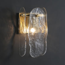 Load image into Gallery viewer, classic style textured glass and copper frame wall light fixture
