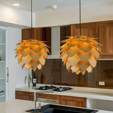 Load image into Gallery viewer, Wood Pinecone Pendant Light
