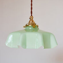 Load image into Gallery viewer, retro vontage farmhouse green flower pendant light
