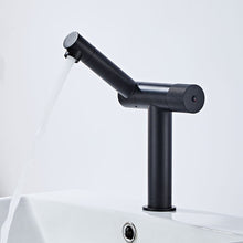 Load image into Gallery viewer, black textured handle rotatable powder room faucet
