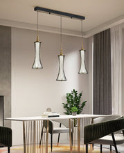 Load image into Gallery viewer, linear canopy tall modern art deco pendant lights
